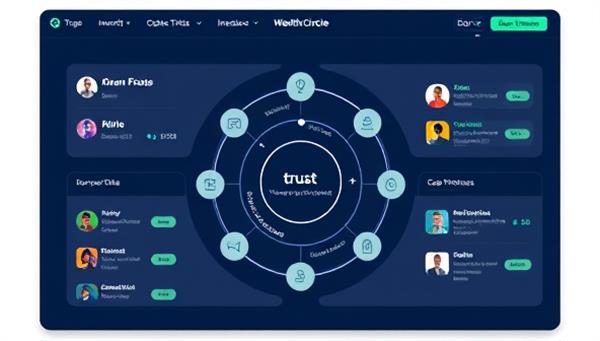 An interactive digital platform interface showcasing diversified investment opportunities, transparent borrower profiles, and real-time returns, with a visual representation of a collaborative investor network, symbolizing trust and financial growth within WealthCircle.