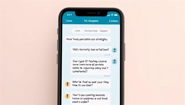 An emotionally supportive chatbot interface on the mental wellness app engaging with a user, providing encouragement, coping strategies, and mental health resources, creating a safe and comforting virtual space for self-care and emotional well-being.