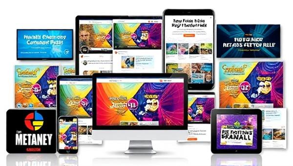 A collection of vibrant and eye-catching social media posts displayed on a variety of devices, showcasing the diverse content offerings available through ContentCraze