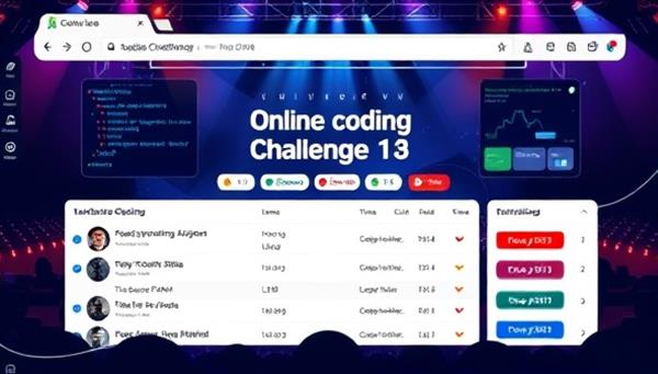 An online coding challenge arena interface with a leaderboard, coding problems, and real-time submissions from participants, showcasing a competitive and dynamic coding environment that encourages skill development and networking within the tech community.