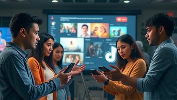 An engaging video ad featuring a diverse group of individuals interacting with personalized content tailored to their preferences, showcasing the dynamic and interactive nature of AI-powered video ads in capturing audience attention and driving conversions.