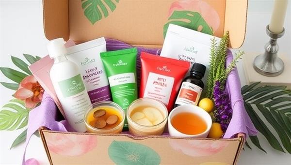 An aesthetically pleasing and vibrant wellness box filled with various self-care products, herbal teas, essential oils, and mindfulness tools, creating a sense of tranquility and balance for the ZenVibe Wellness Box subscription service.