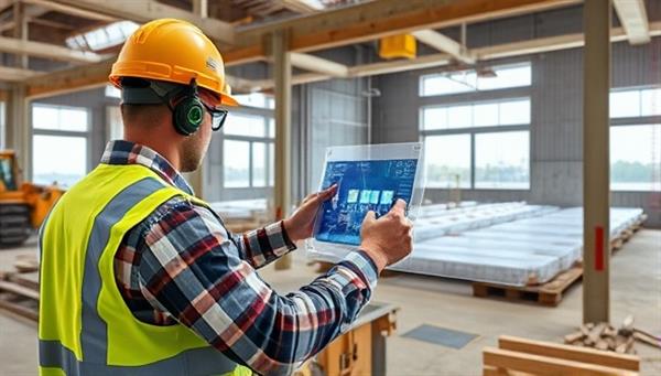 An AR simulation of a construction worker using virtual tools and equipment in a realistic construction site environment, showcasing the interactive and hands-on training experience offered by AR ConstructEd for enhancing construction industry skills and safety practices.