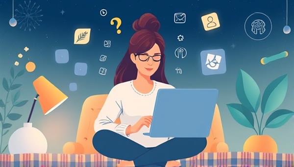 An artistic depiction of a wellness coach engaging in a virtual coaching session with a client, surrounded by calming imagery and digital wellness icons, emphasizing the supportive and nurturing approach of TeleWell Connect in guiding individuals towards healthier telecommunication habits and mental well-being.