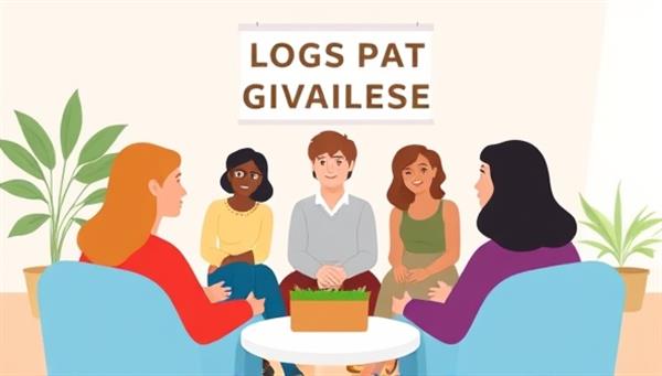 An inclusive and welcoming virtual support group setting, featuring diverse avatars engaging in a group therapy session with a counselor, promoting a sense of community and connection in the online mental health space.