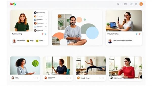 A digital platform interface showcasing virtual health coaching sessions, meal planning tools, and fitness trackers, with clients engaging in online consultations and group workshops, highlighting the convenience and accessibility of remote wellness support.