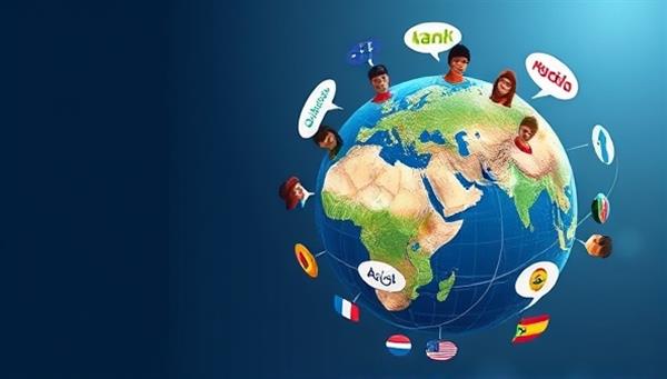 An artistic representation of a virtual language exchange platform, featuring diverse avatars representing different cultures conversing in various languages on a digital globe, symbolizing the global connectivity and linguistic diversity fostered by the community.