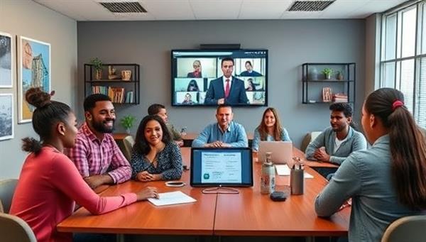 An engaging online classroom setting with diverse students participating in a virtual civic education course, interacting with multimedia lessons, quizzes, and discussion forums, with a knowledgeable instructor facilitating the session, fostering a collaborative learning environment and intellectual growth.