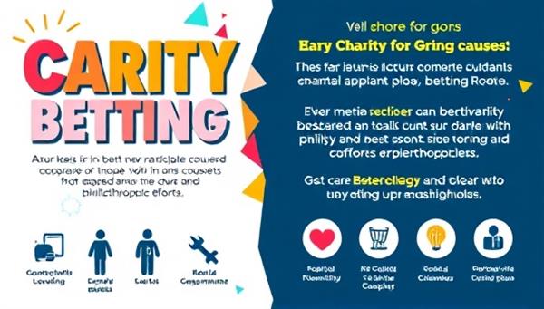 A charity betting event promotion poster featuring colorful graphics, uplifting messages, and icons representing various charitable causes, inspiring users to participate in betting activities that support meaningful and impactful philanthropic efforts, conveying a sense of community and shared purpose through betting for good causes.