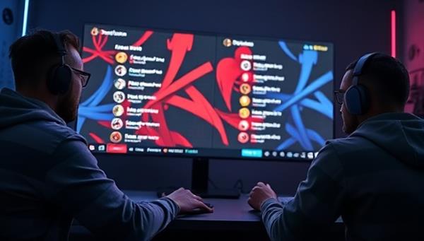 A dynamic visual of a gaming streamer interacting with viewers through a live chat, with real-time game choices displayed on the screen, showcasing the interactive and engaging nature of the streaming experience.