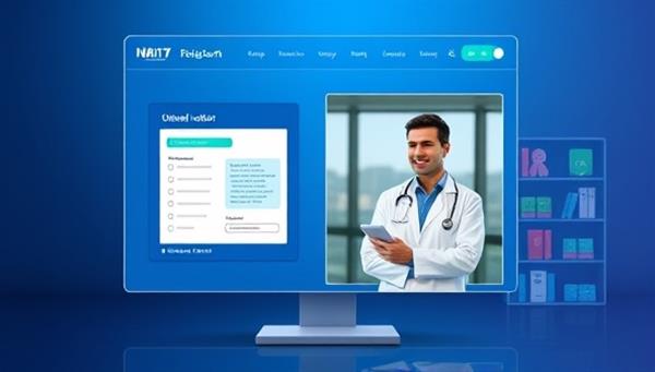 An online platform interface showcasing a user submitting medical records, a virtual consultation in progress with a specialist doctor, and a library of medical resources, conveying trust, professionalism, and accessibility in healthcare expertise.