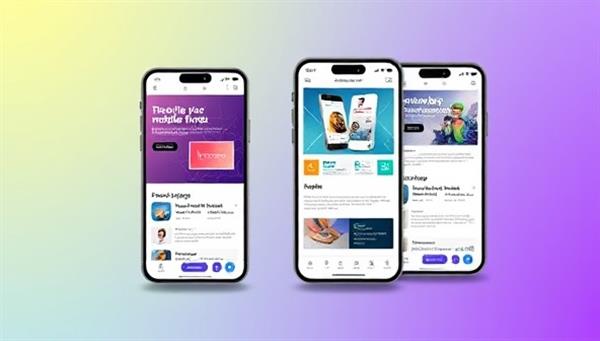 A visually striking mobile interface design showcasing a seamless and engaging mobile-first website layout with interactive elements, smooth navigation, and optimized content for mobile users, exemplifying the user-friendly and adaptive approach of MobileFlex Designs in web design services.