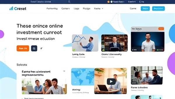 An online course platform interface showcasing diverse investment courses with engaging visuals, interactive quizzes, and expert-led video lectures, creating a dynamic and immersive learning experience for users seeking investment education.