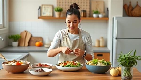An interactive virtual cooking workshop with a nutritionist demonstrating healthy meal preparation techniques and participants following along from their own kitchens, fostering a sense of culinary exploration and health education.